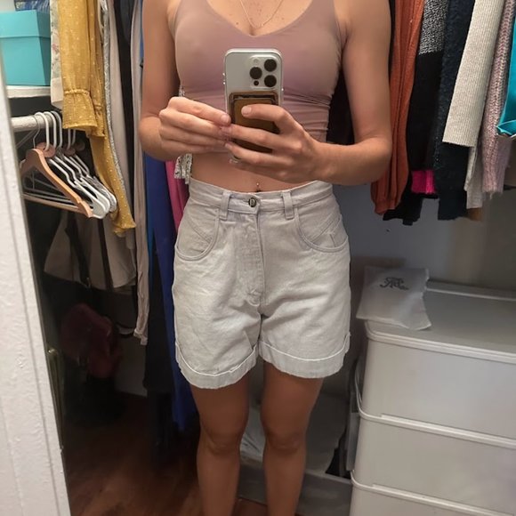 High Waisted Vintage Denim Shorts - Picture 3 of 5